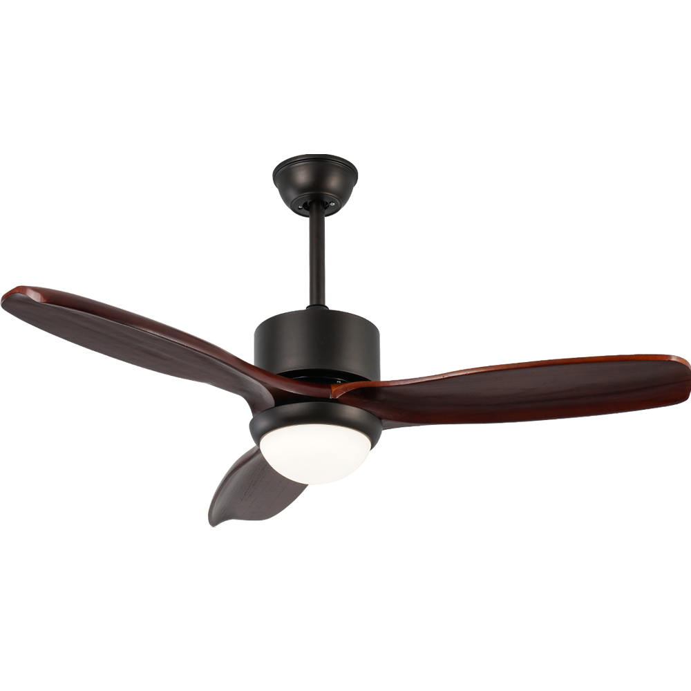 BL-2166 48"  3 Pcs Solid Wood Black With Brush Gold Led Ceiling Lights With Fan