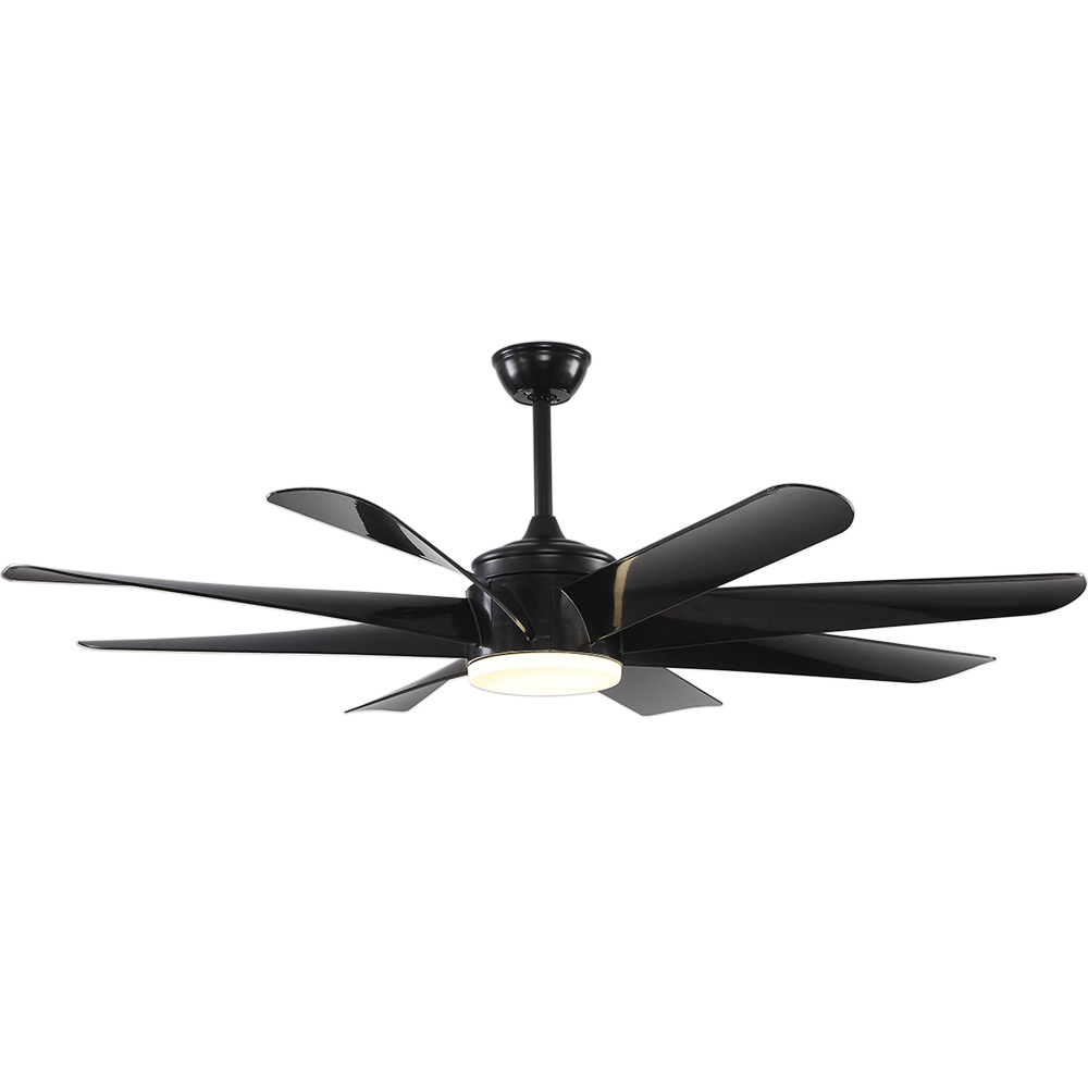 BL-2181 62"  8 Pcs Abs Black Traditional Ceiling Fan With Light