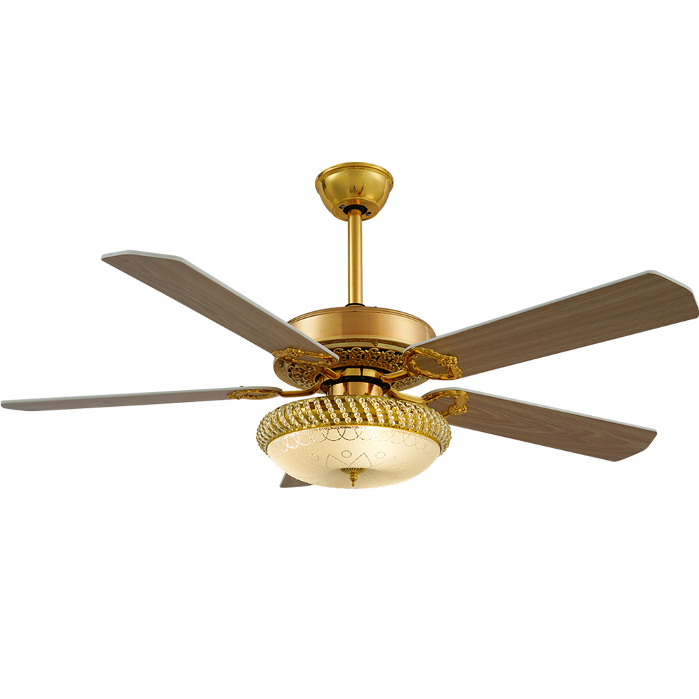 BL-1042 Gold 52"ceiling fan with led light waterproof living room electric ceiling fans