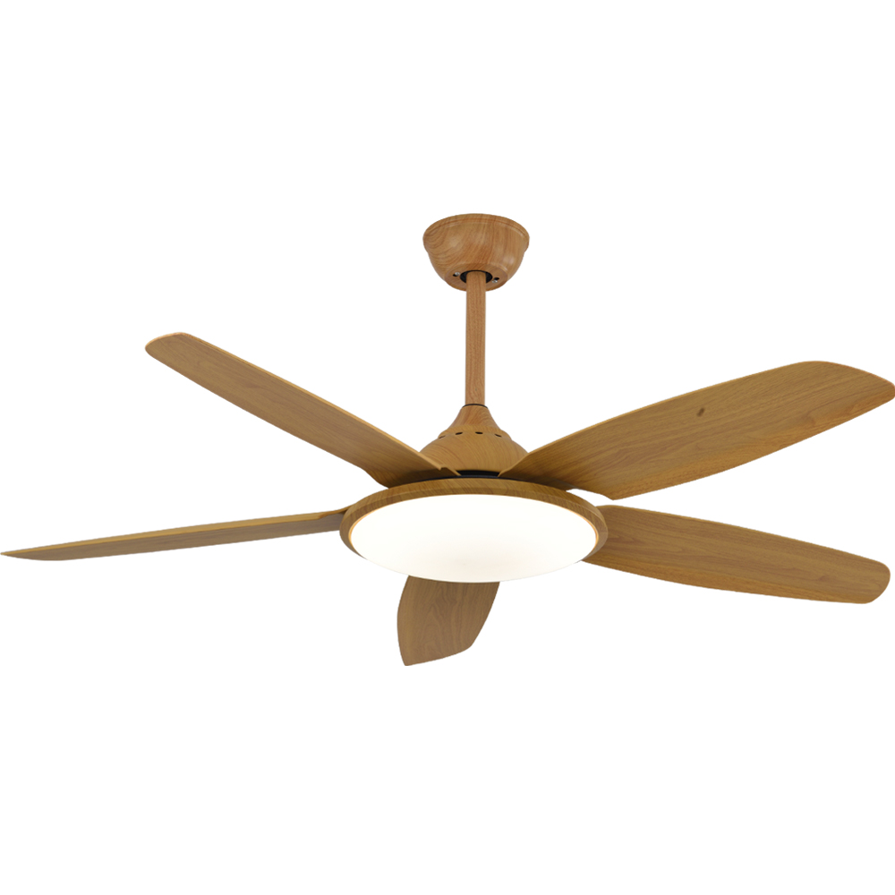BL-2501 52" 5 Pcs Abs Ligth Wood Grain Ceiling Fan With Light And Remote