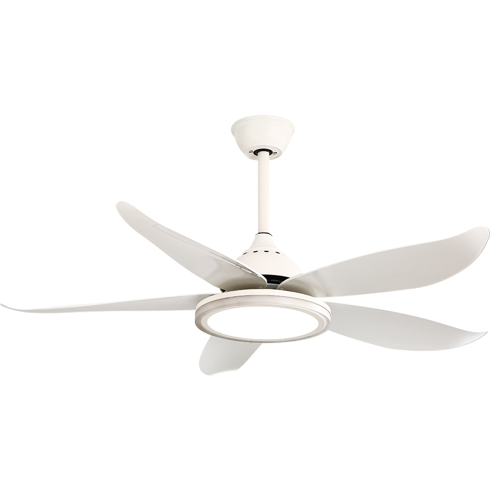 BL-2507 48"  5 pcs ABS White Modern Ceiling Fan With Led Light