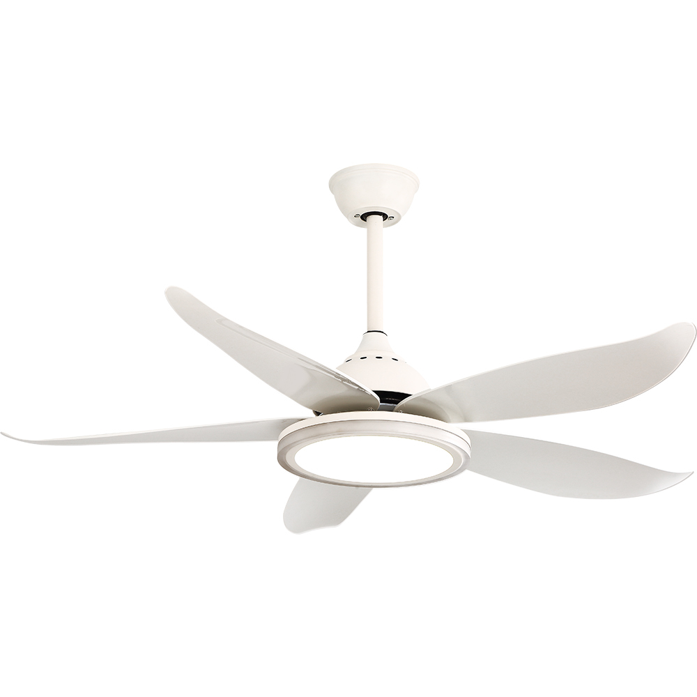 BL-2507 48"  5 pcs ABS White Modern Ceiling Fan With Led Light