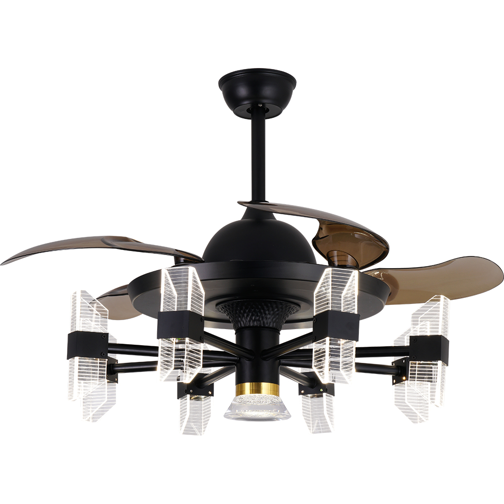 BL-2512 42"/48"  4 Pcs Pc Coffee Small Ceiling Fans With Lights