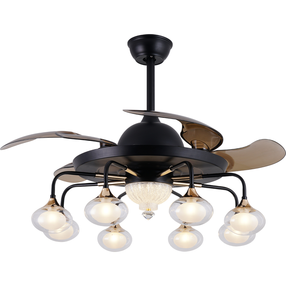 BL-2513 42"/48" 4 Pcs Pc Coffee Modern Flush Mount Ceiling Fan With Light