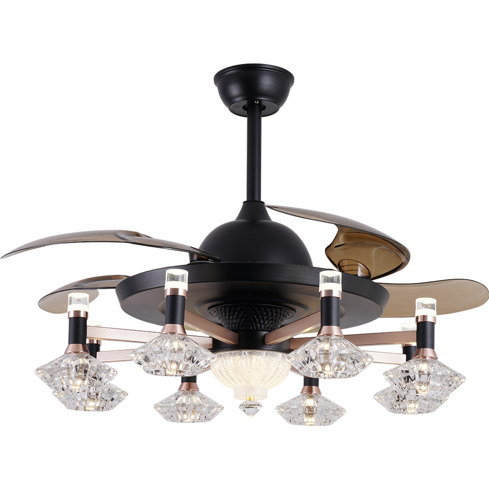 BL-2521 42"/48" 4 Pcs Pc Coffee Retractable Ceiling Fan With Light