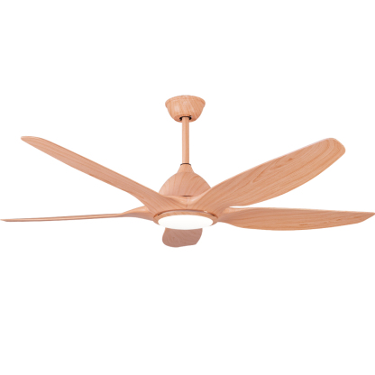BL-2528 60"  5 Pcs Abs Light Wood Grain Smart Ceiling Fan Light