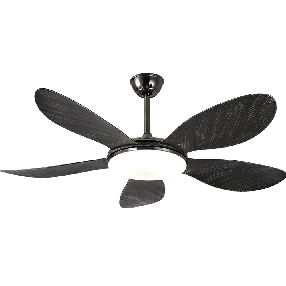 BL-2536 56" 5 Pcs Abs Peral Black Remote Controlled Led Ceiling Fan With Light