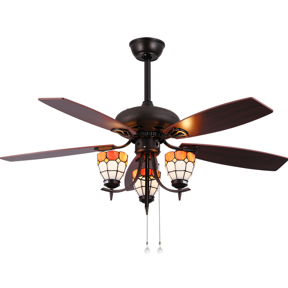 Traditional Blades 6 Speed Remote Control High Rpm But Low Noise Ceiling Fan Brown