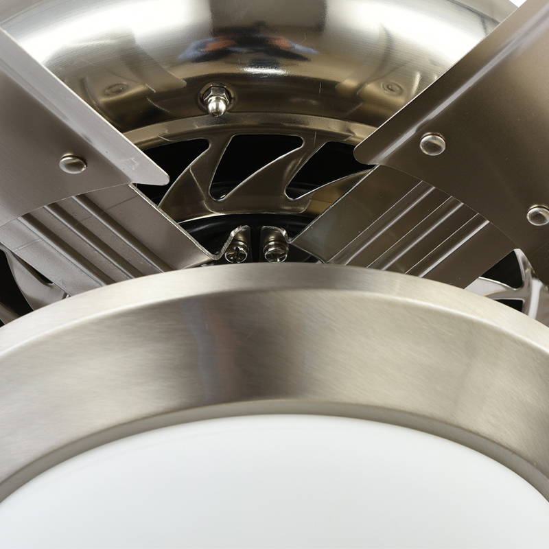 BL-1049 52" 5 Pcs Iron Sand Nickel High Quality Ceiling Fan With Light