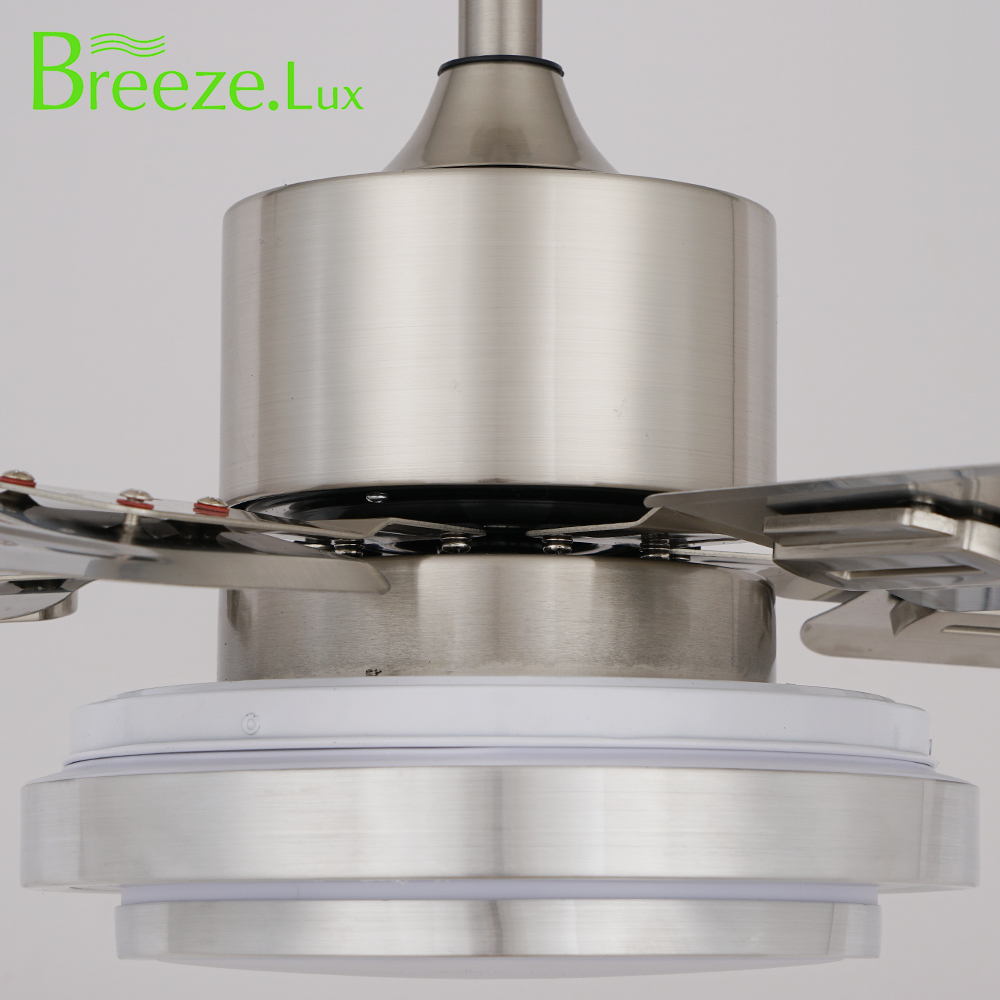 BL-2818 48" 5 Pcs Iron Sand Nickel Electric Ceiling Fan Lamp