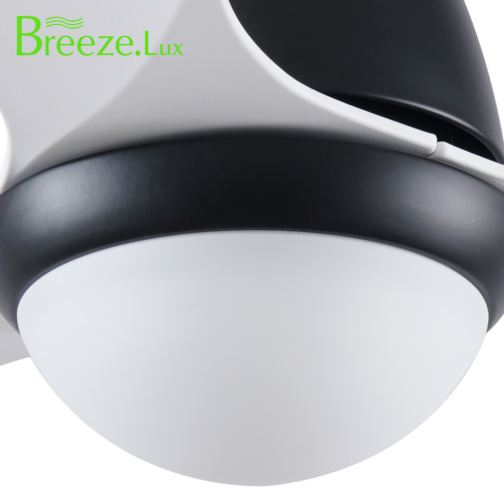 BL-2820 48" 3 Pcs Abs Black+White Ceiling Fan With Light Remote