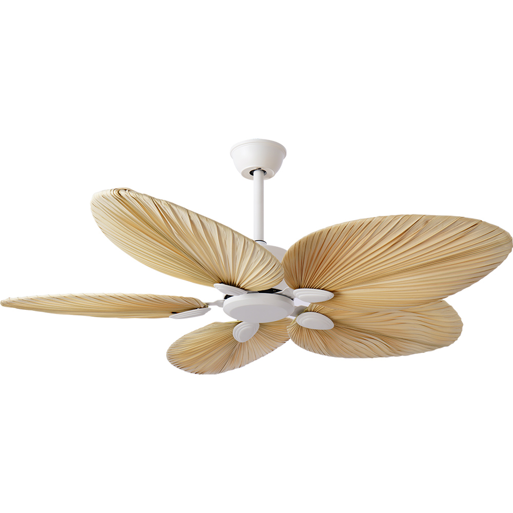 BL-2843 52" 5 pcs Wood Leaf White Decorative Electric Ceiling Fan