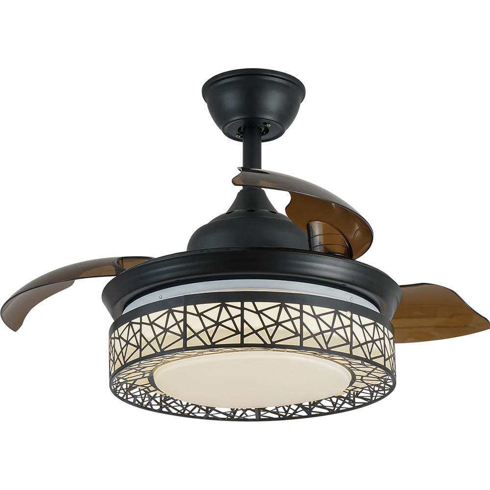 BL-6524 36"  4 Pcs Pc Black Retractable Remote Control Ceiling Fans