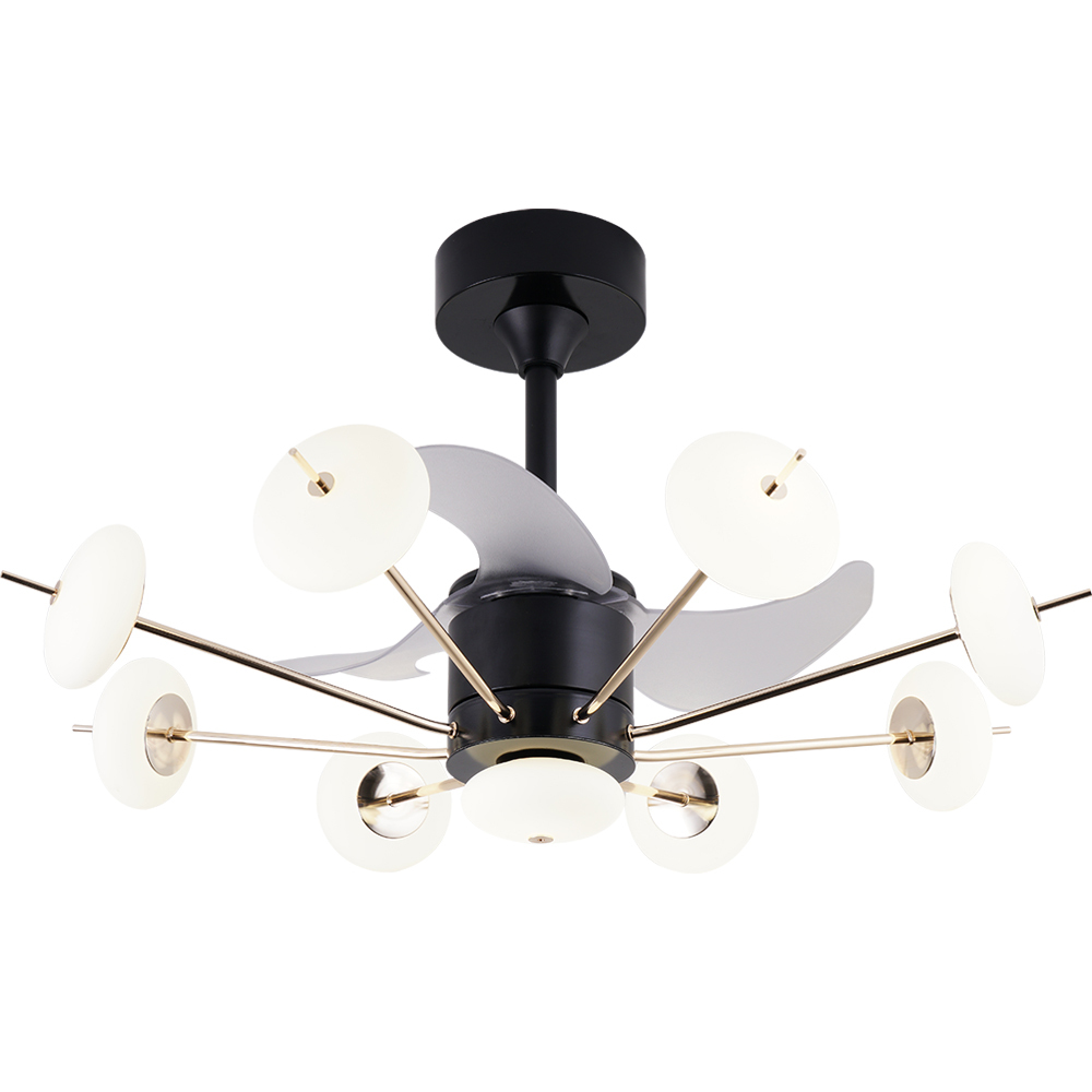 BL-7013 22" 3 Pcs Abs Black+Gold Hotel Ceiling Light Ceiling Fan