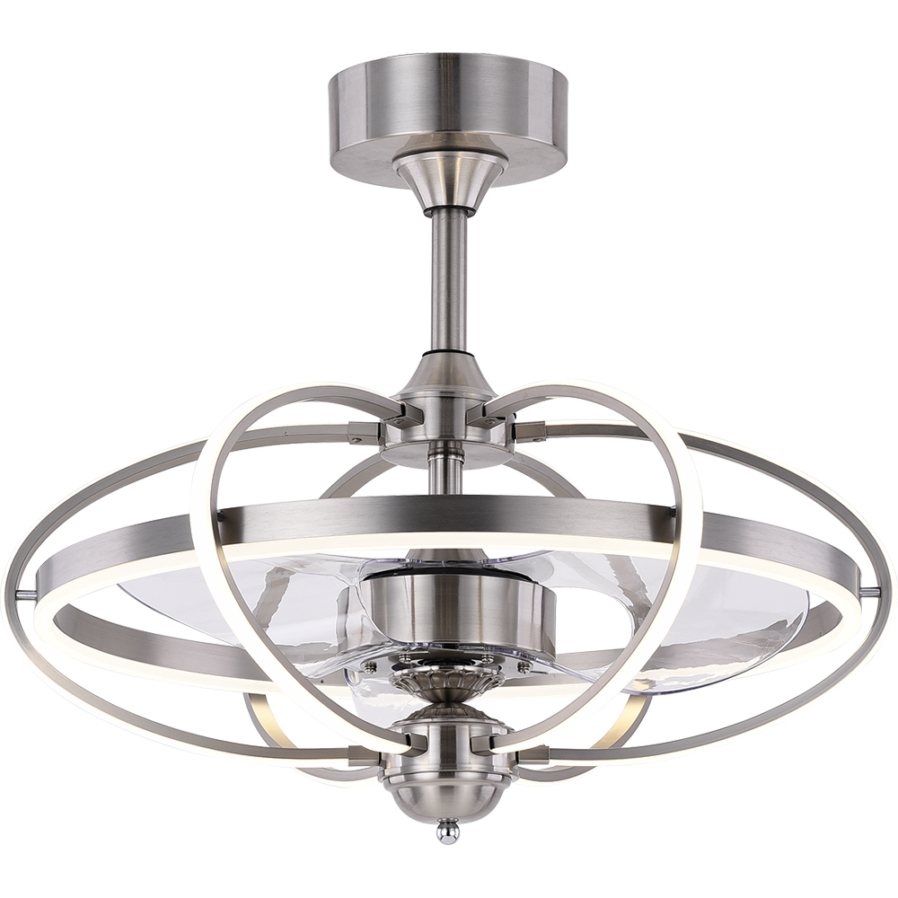BL-19001 22" Silica+Acrylic/Pvc+Acrylic Sand Nickel Remote Control Ceiling Fan Light