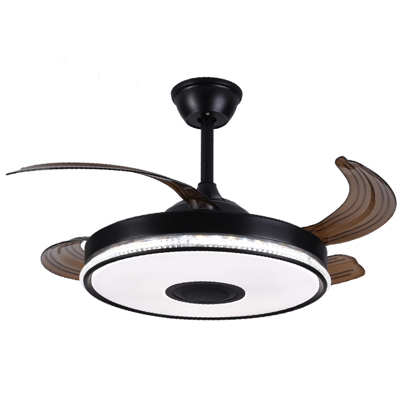 BL-3027 48" 4 Pcs Pc Coffee Retractable Blade Cheap Ceiling Fan With Light