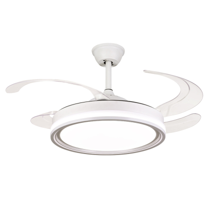 BL-3073 42''/48" 4 Pcs Pc Remote Control Ceiling Fan With Light White