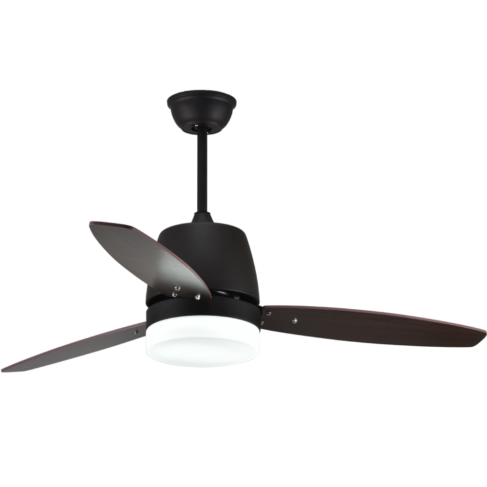 BL-2009 48" 3 pcs Composite Board Coffee Ceiling Fan With Led Lights Chandelier For Bedroom