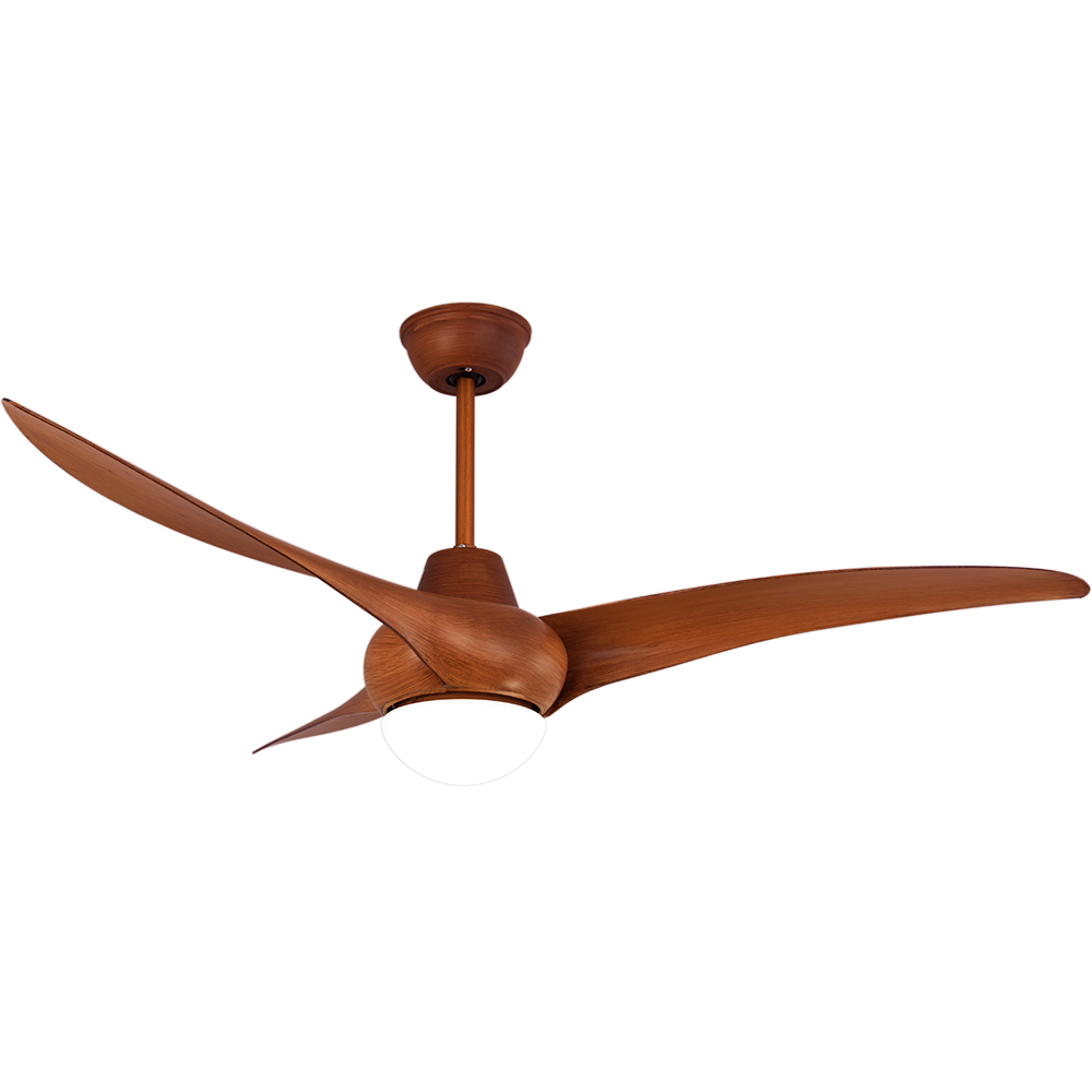 BL-2053 52" 3 pcs ABS Dark Wood Grain Remote Control Ceiling Fan With Light