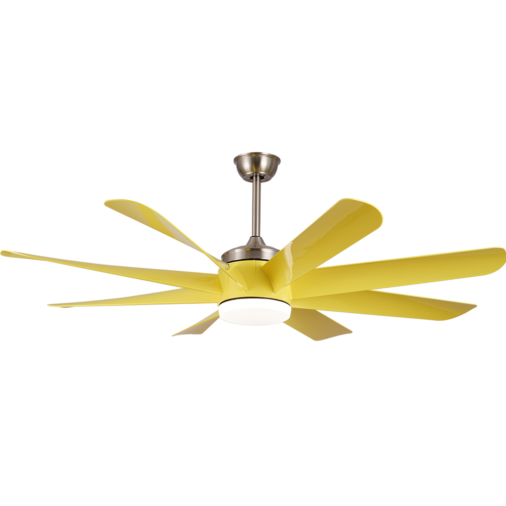 [Copy]BL-2181 62"  8 Pcs Abs Yellow Traditional Ceiling Fan With Light