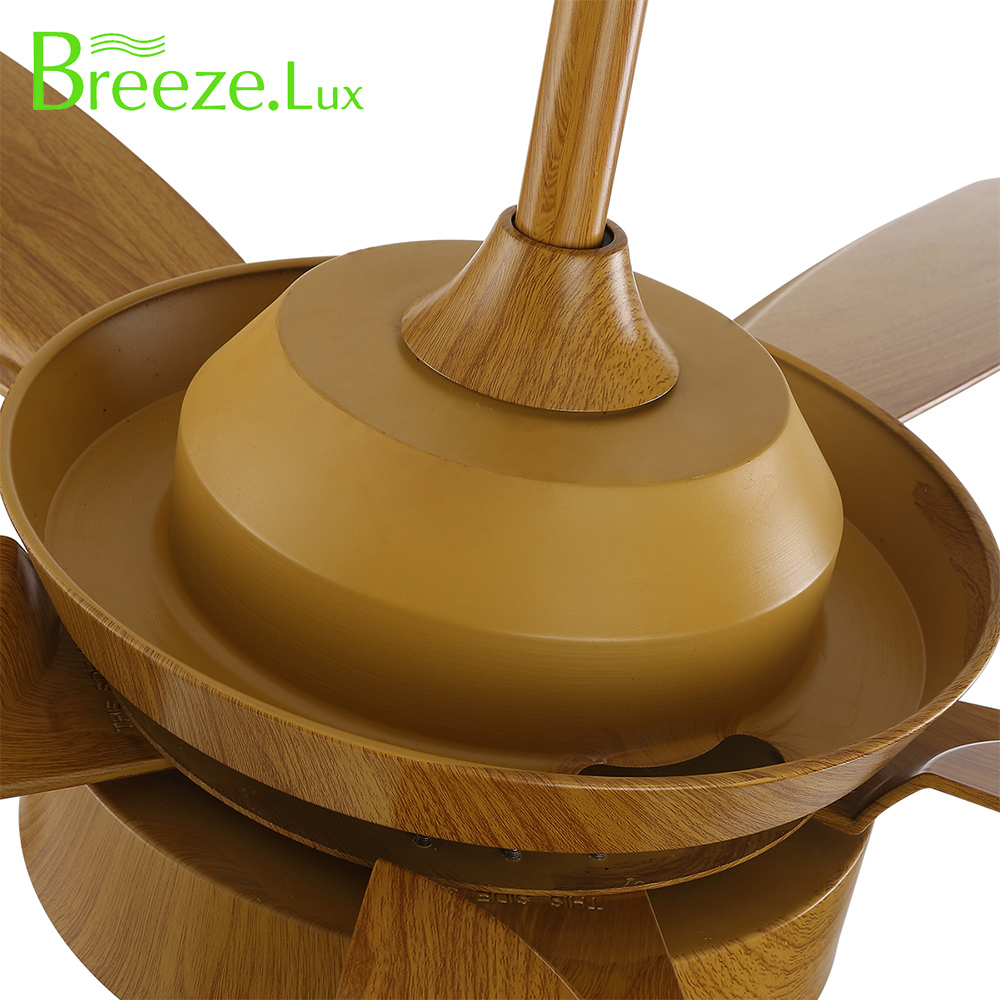 BL-2168 56" 5 Pcs Abs Wood Grain Three Color Dimmable Led Light Ceiling Fan