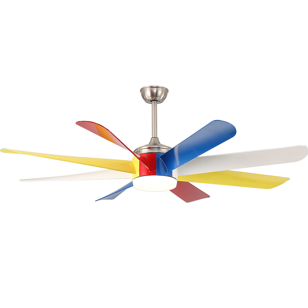 BL-2392 62"  8 Pcs Abs Multi-Color Simple Ceiling Fan With Light