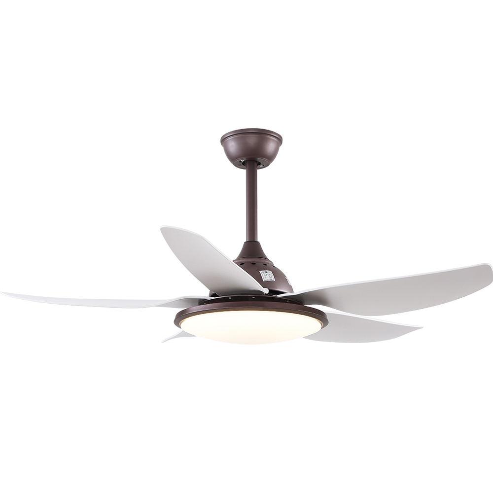 BL-2500 44' 5 Pcs Abs Coffee+White Silent Smart Control Ceiling Fan Light