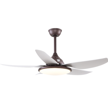 BL-2500 44' 5 Pcs Abs Coffee+White Silent Smart Control Ceiling Fan Light