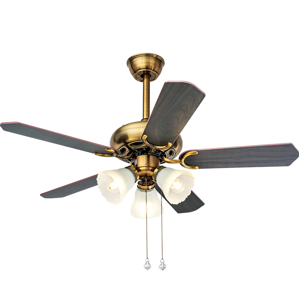 52"Led Ceiling Fans 5 Pcs Composite Board Remote Control Zipper Control Decorative Ceiling Fan
