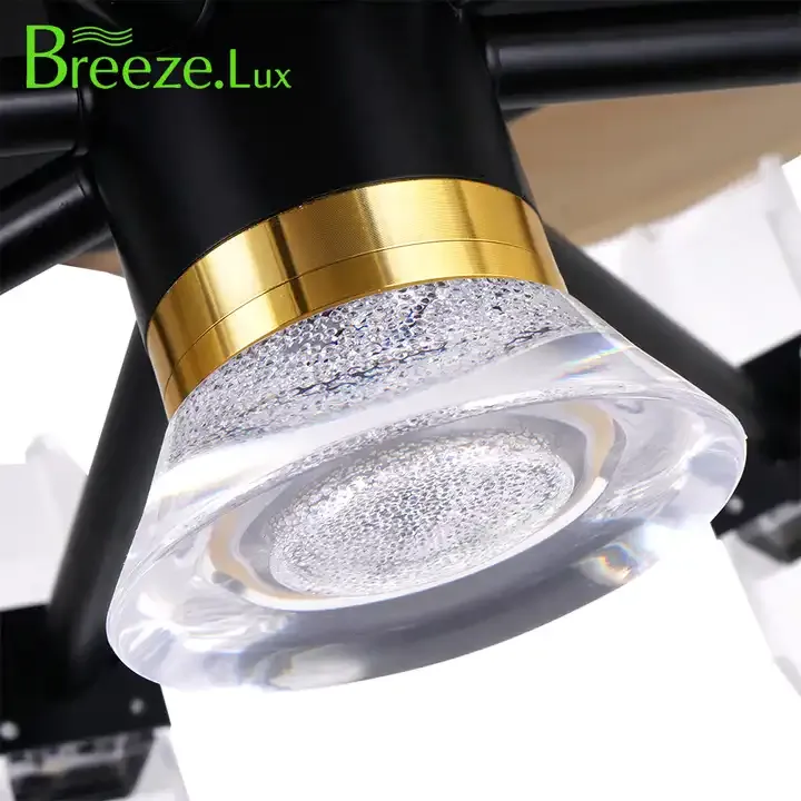 BL-2512 42"/48" 4 pcs PC Black+Gold Remote control luxury ceiling fans with light