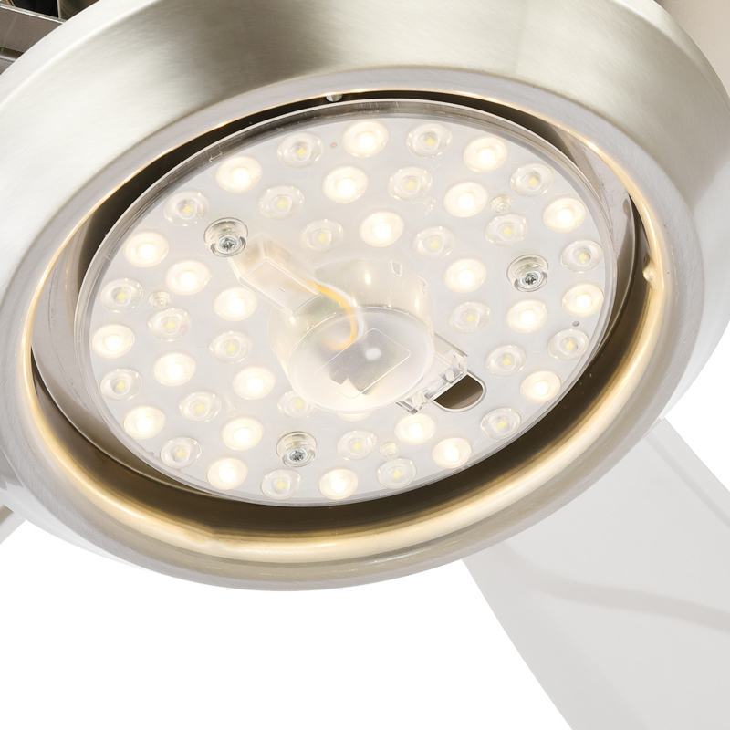 BL-1049 52" 5 Pcs Iron Sand Nickel High Quality Ceiling Fan With Light