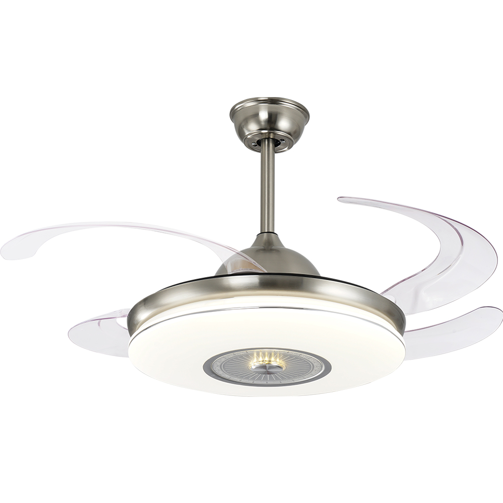 BL-2768 42"/48" 4 Pcs Pc Sand Nickel Modern Retractable Ceiling Fan