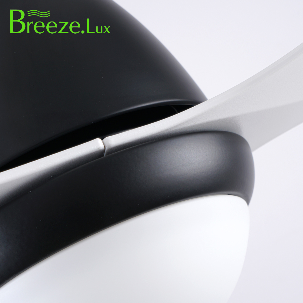BL-2820 48" 3 Pcs Abs Black+White Ceiling Fan With Light Remote