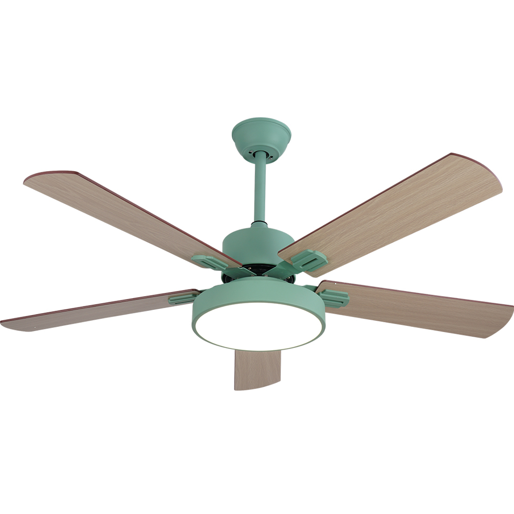 BL-2832 52" 5 Pcs Composite Board Green Dimmable Led Light Ceiling Fan