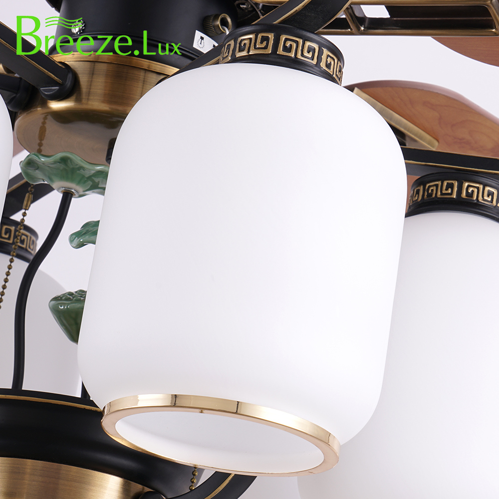 BL-2833 52" 5 pcs Composite Board Black+Antique Bronze Low Power Consumption Ceiling Fan