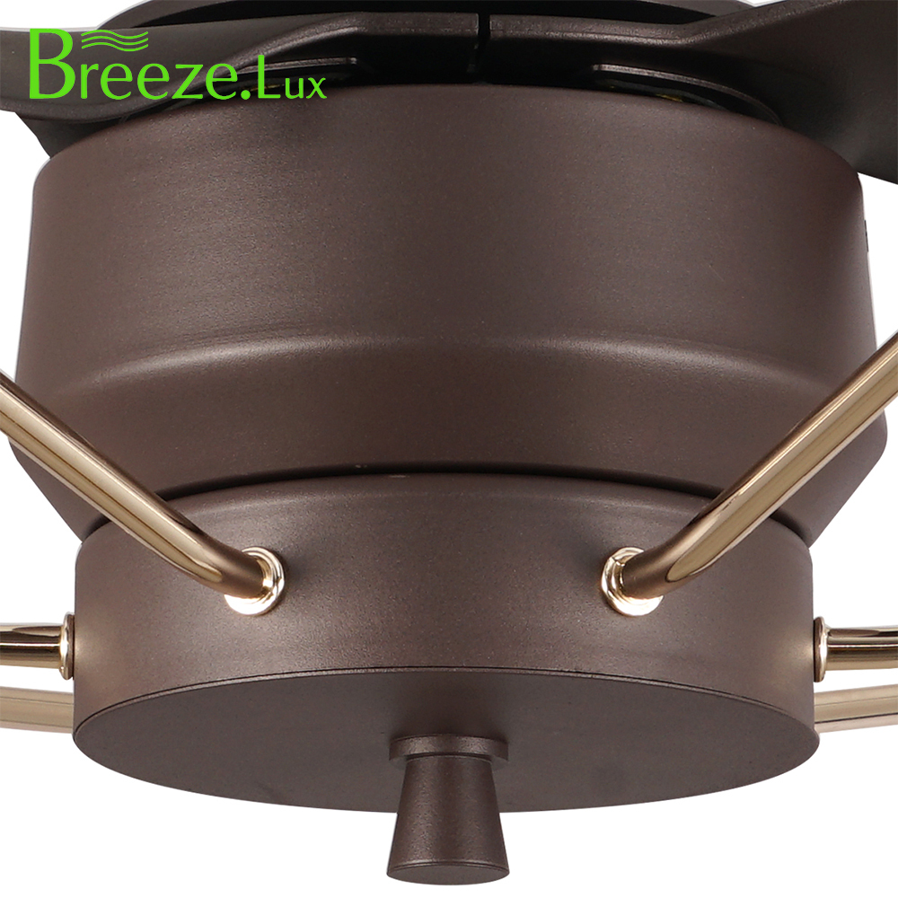 BL-7009 22" 3 Pcs Abs Coffee+Gold Smart Ceiling Fan With Light