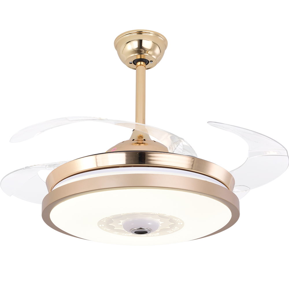 BL-1566 42"/48" S Gold retractable Remote control ceiling fan with light