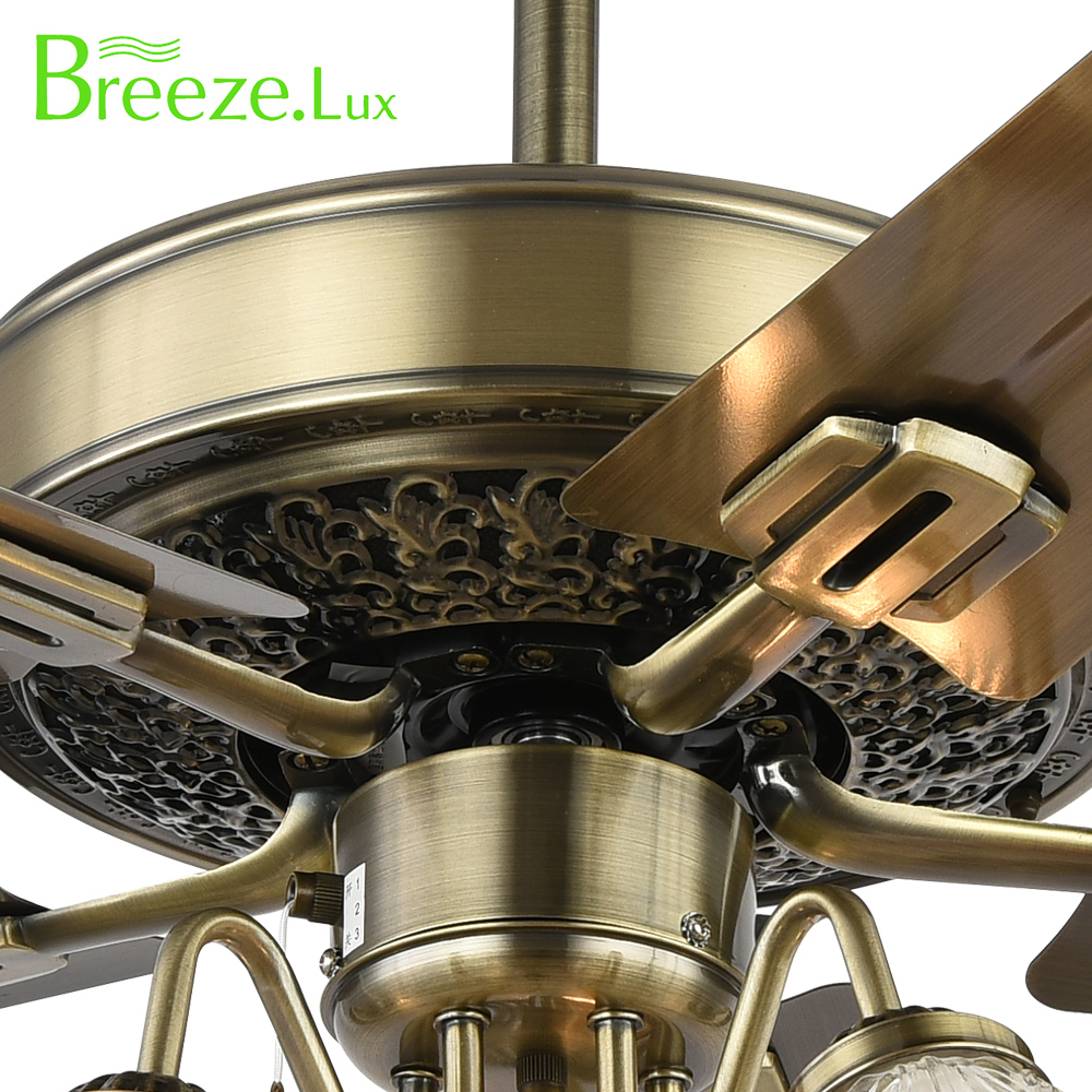 BL-1996 52" Iron Antique Bronze Retro Led Ceiling Fan Light