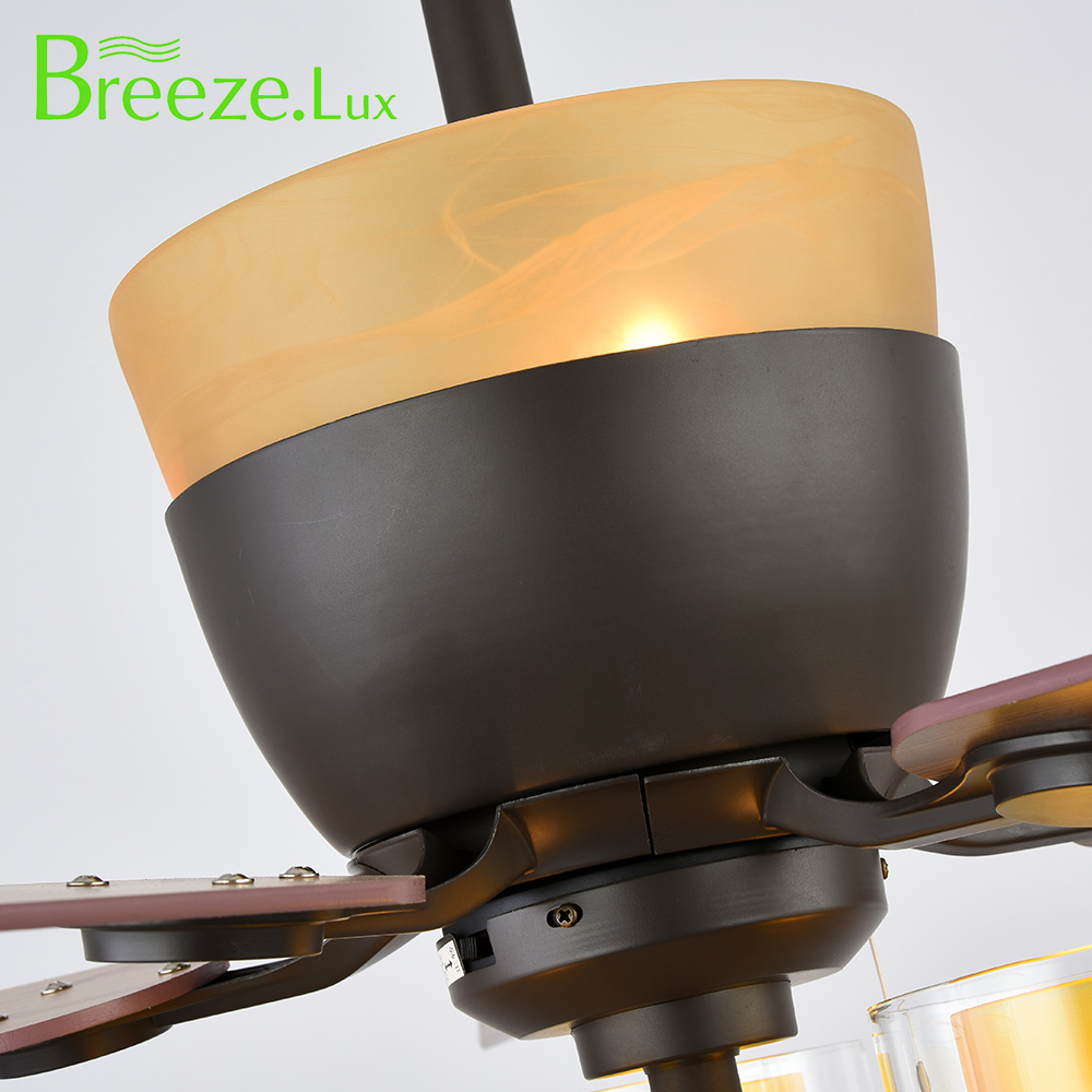 BL-2016 48" 5 pcs Composite Board Black Smart Ceiling Fan Light