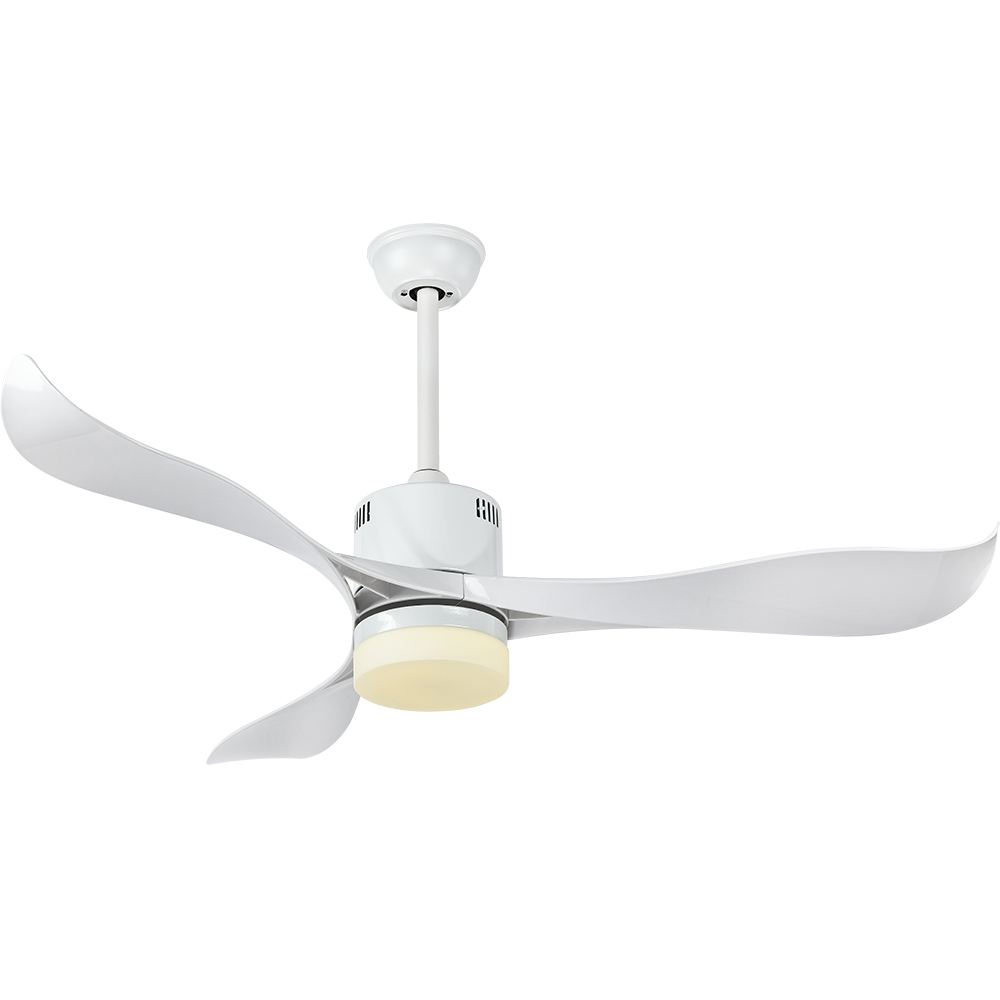 BL-2129 52" 3 pcs ABS White Best Warm White Light Ceiling Fan With Led Light