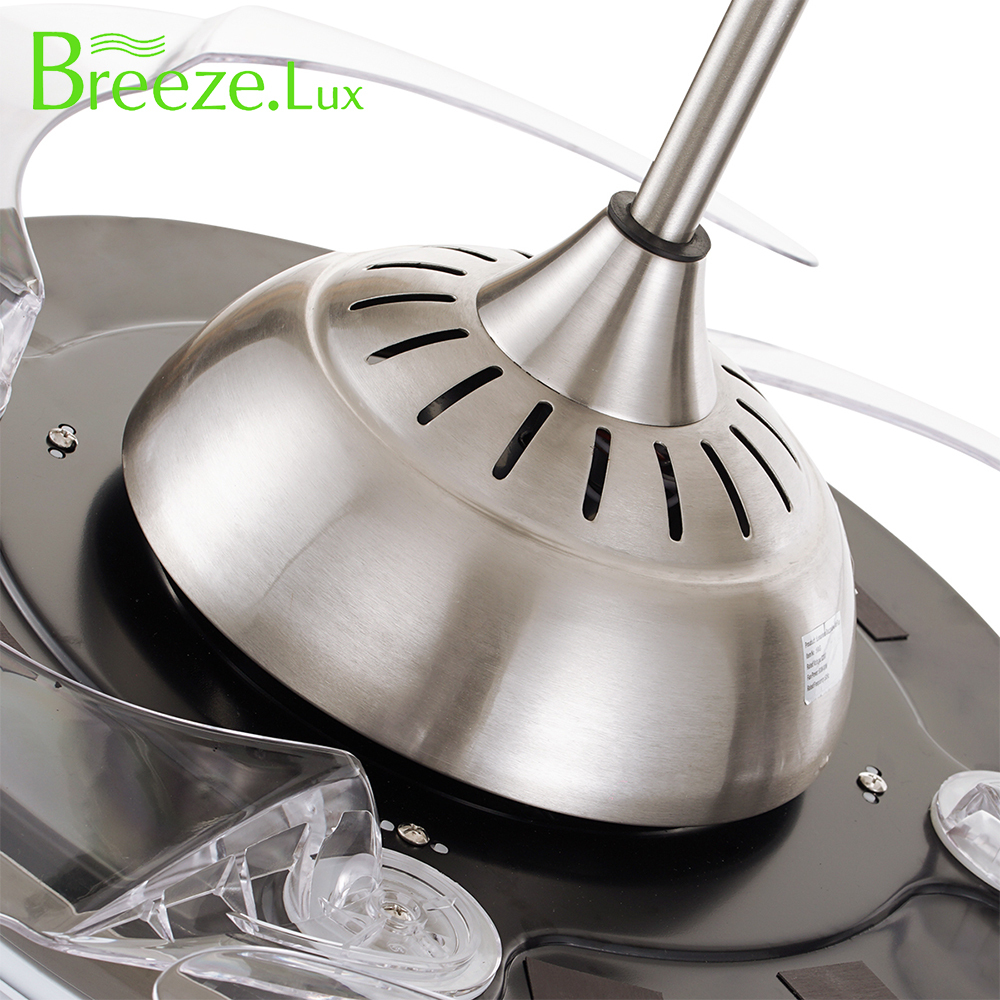 BL-2159 42"/48" 4 Pcs Pc Sand Nickel+Silver Retractable Blade Ceiling Fan With Light