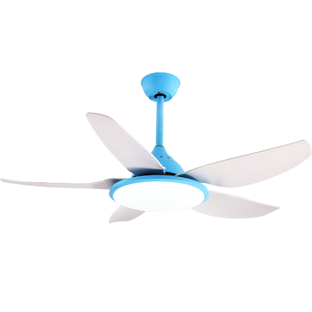 BL-2500 44' 5 Pcs Abs Blue+White Silent Smart Control Ceiling Fan Light