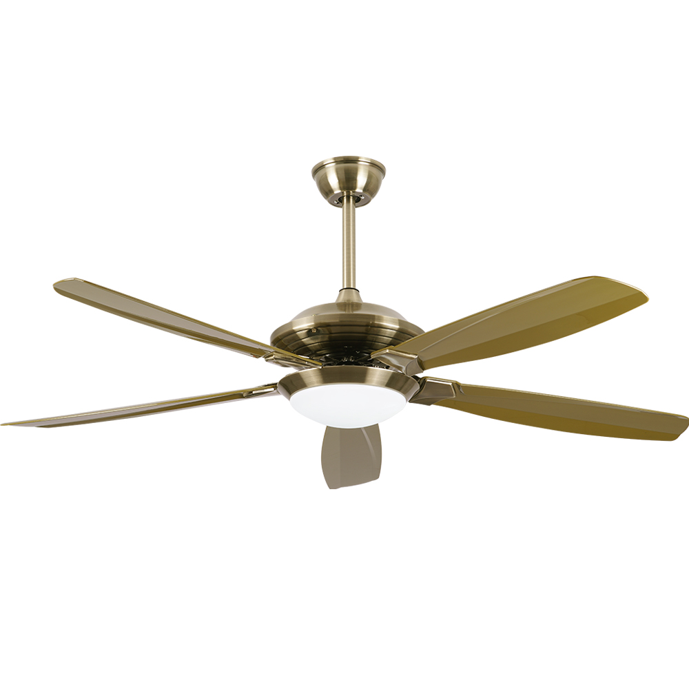 BL-2527 56" 5 Pcs Iron Antique Bronze Led Ceiling Light Fan