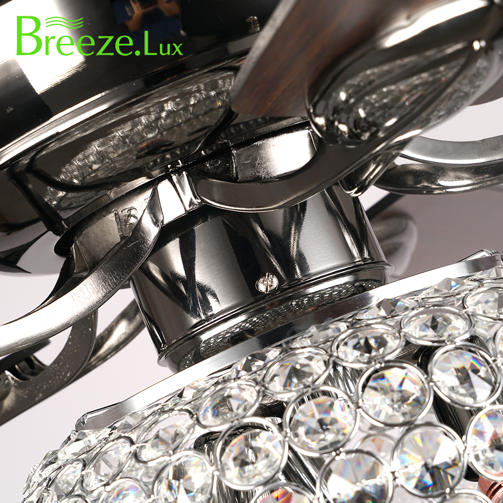 BL-2535 52" 5 Pcs Composite Board Pearl Black Crystal Ceiling Fan With Light