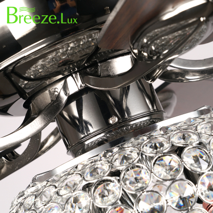 BL-2535 52" 5 Pcs Composite Board Pearl Black Crystal Ceiling Fan With Light