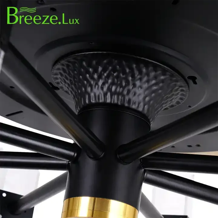 BL-2512 42"/48" 4 pcs PC Black+Gold Remote control luxury ceiling fans with light
