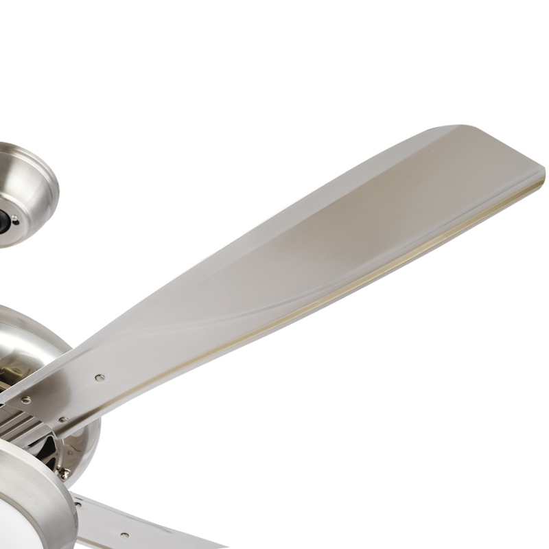 BL-1049 52" 5 Pcs Iron Sand Nickel High Quality Ceiling Fan With Light