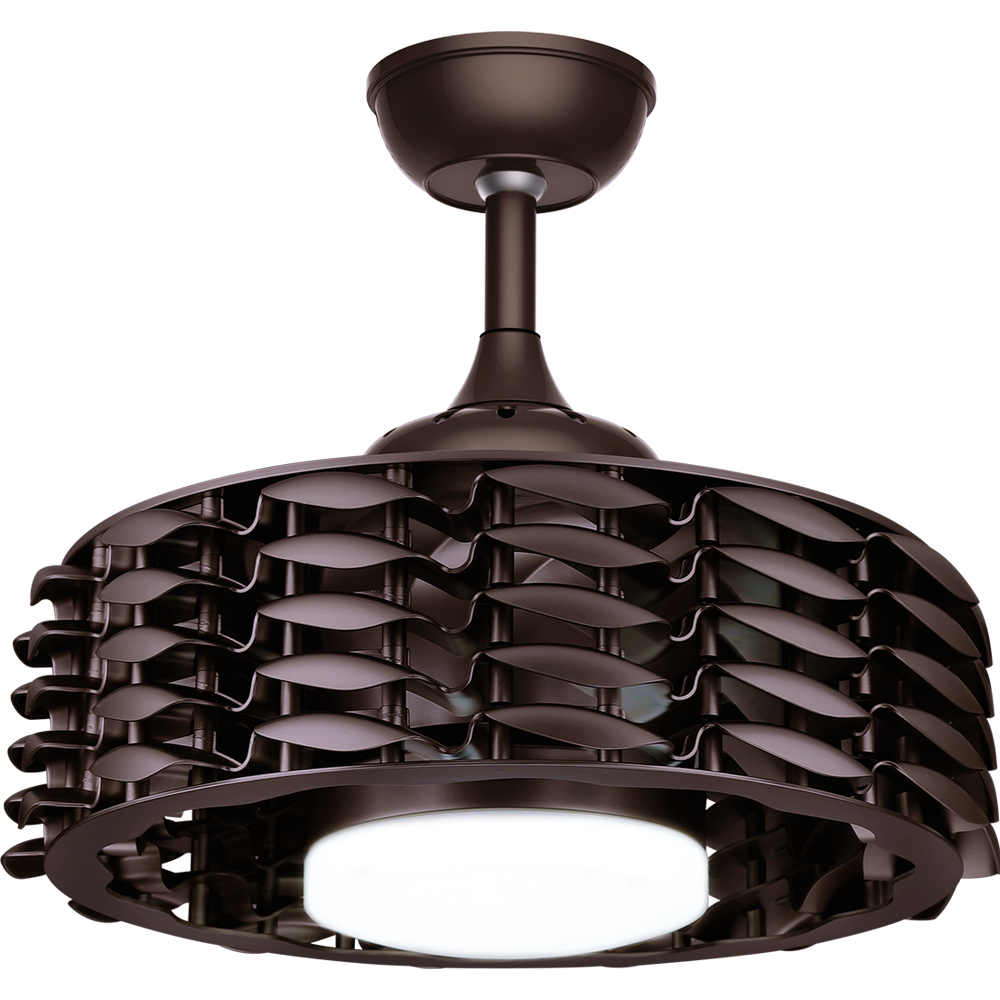 BL-2718 22" ABS Coffee Bladeless Led Ceiling Fan With Lighting Remote Con