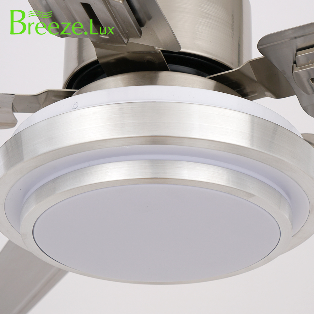 BL-2818 48" 5 Pcs Iron Sand Nickel Electric Ceiling Fan Lamp