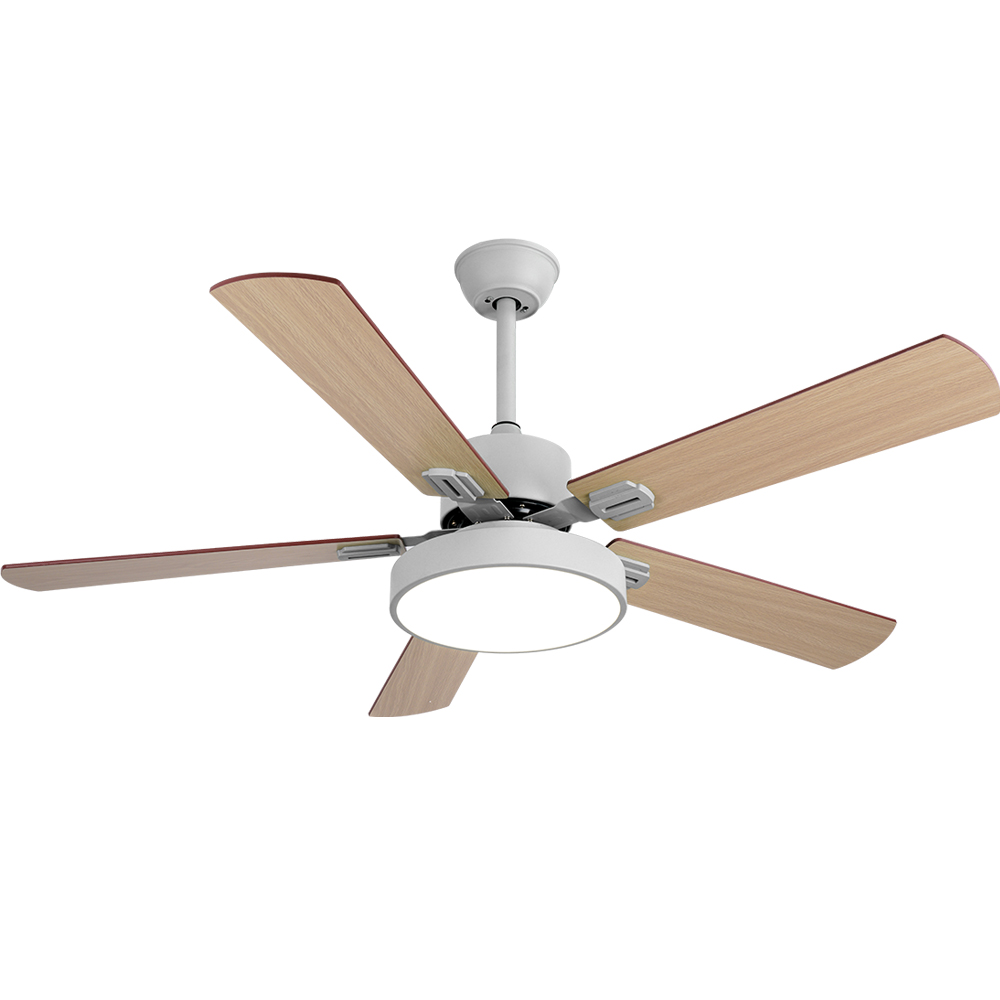 BL-2832 52" 5 Pcs Composite Board White Dimmable Led Light Ceiling Fan